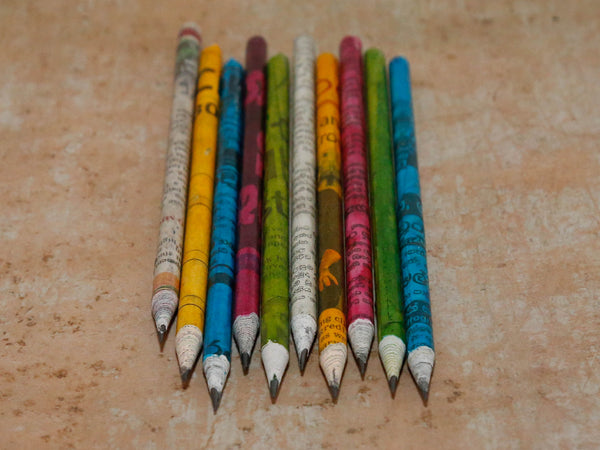 Recycled newspaper pencils 10x1