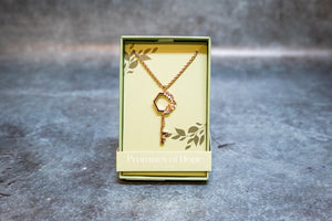 Necklace Floral Key  - Rose Gold