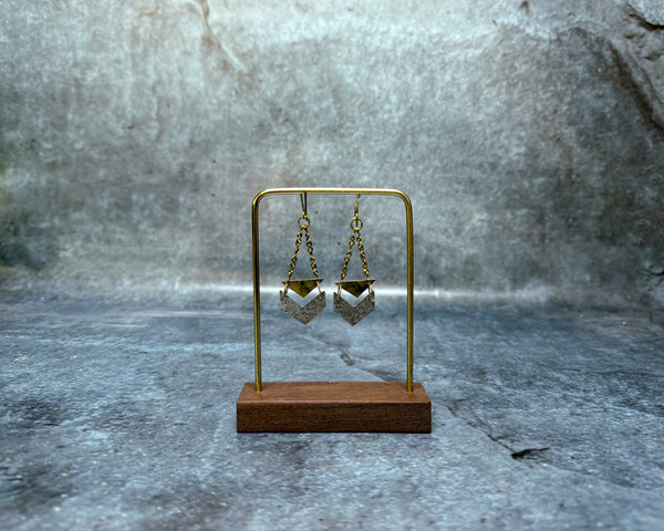 EarringsChevron Silver&Brass
