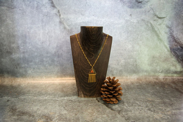 Triangle Fringe Necklace barss & Copper