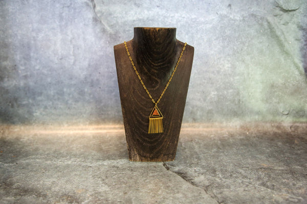 Triangle Fringe Necklace barss & Copper