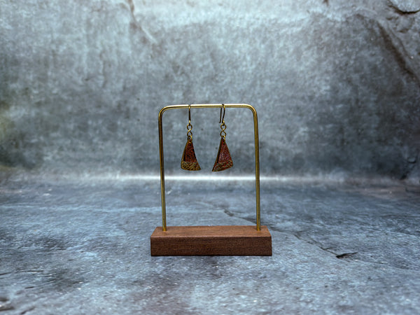 Curved Triangle earrings Brass & Copper
