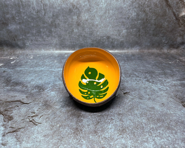 Coconut shell w-leafe inside