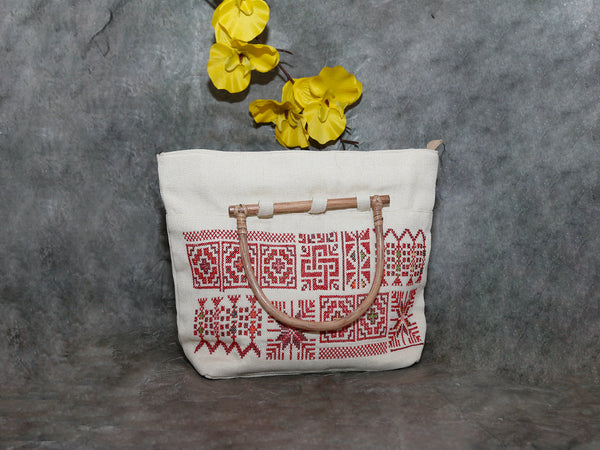 Bag-w,Crosstich Blue,red