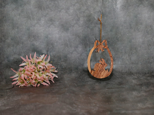 Olive Wood Easter Ornament