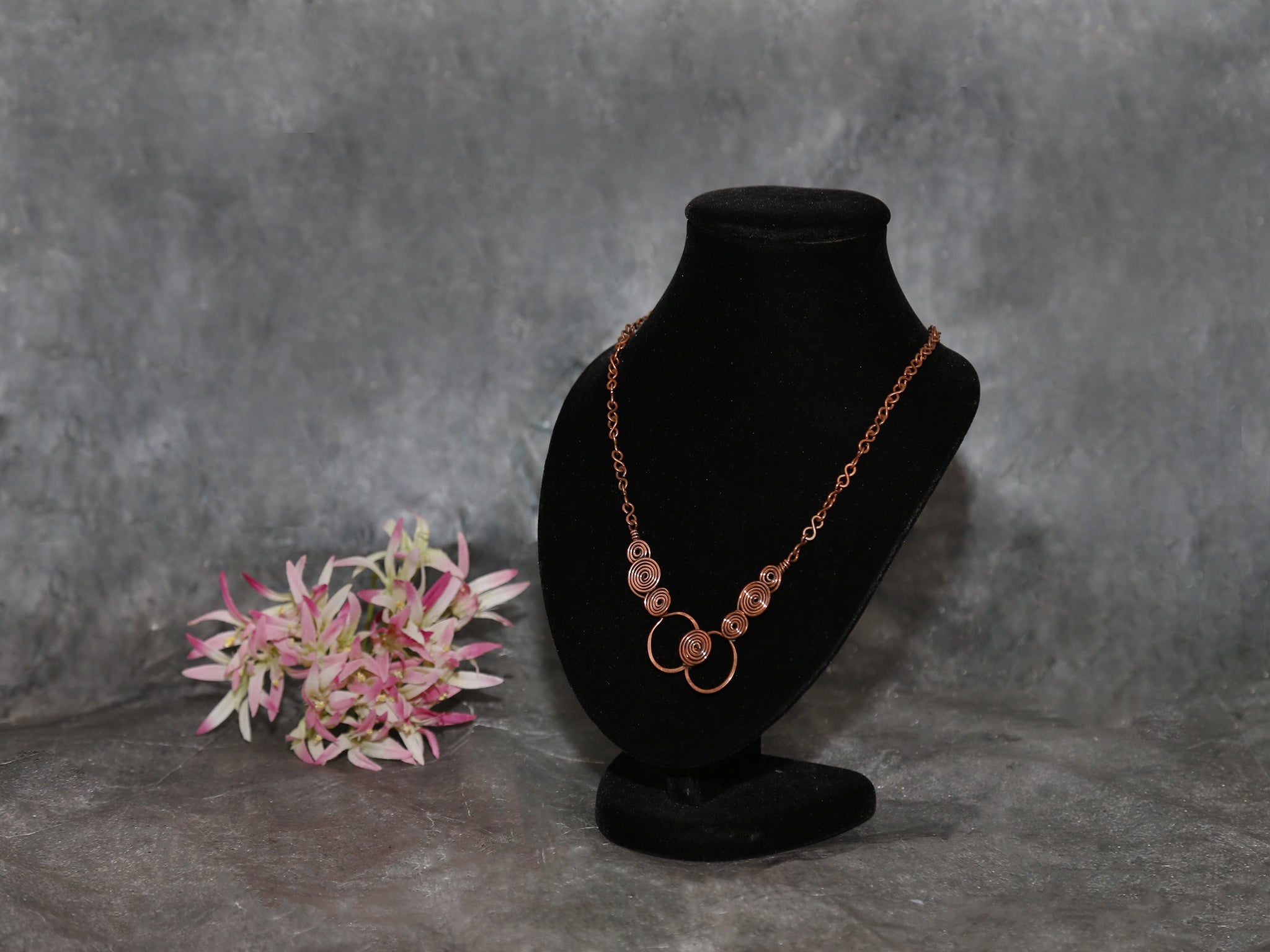 Necklace Layered copper Coil