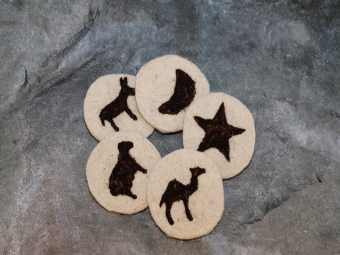 Coaster set of 5,Sheep wool