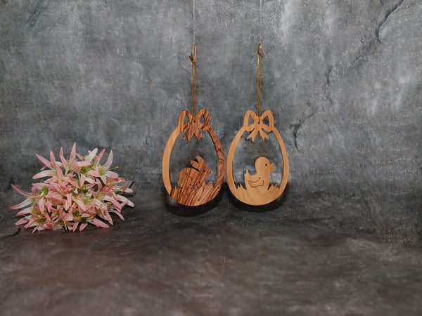 Olive Wood Easter Ornament