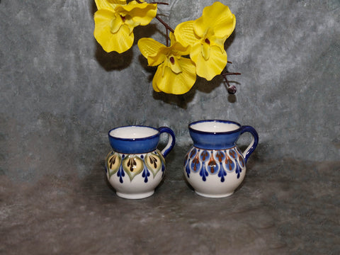 Handpainted  mug Blue w/Brown,Green
