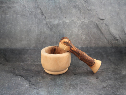 Motar-pestle olive wood