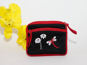 Multi-Pocket  w/Flowers, dragonfly