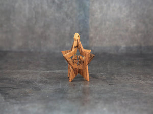 Olive wood 3-d star small