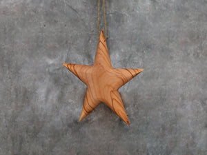 ornament solid Olive wood star