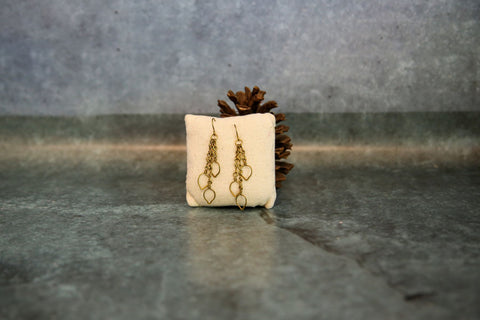 Falling rain drop Brass earrings