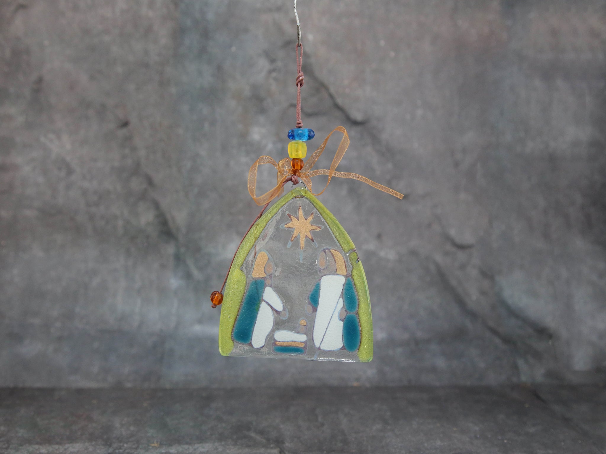 Glass Nativity Ornament