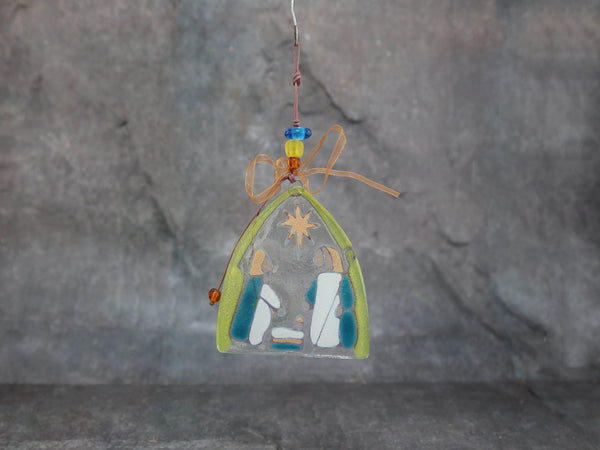 Glass Nativity Ornament