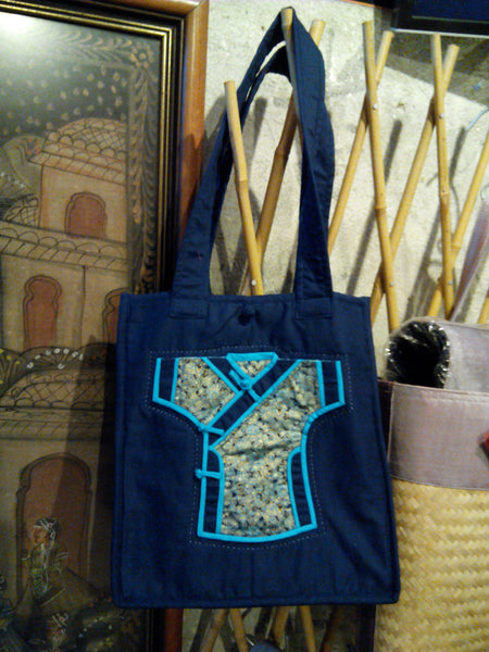 Blue Tote w/Qipao(Cheongsam)