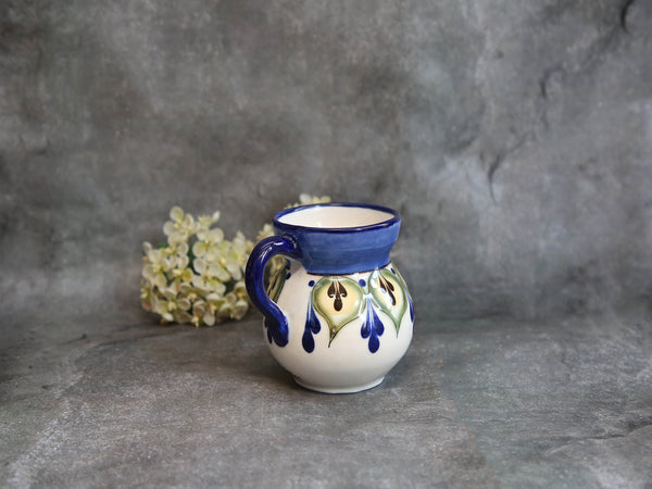 Handpainted  mug Blue w/Brown,Green