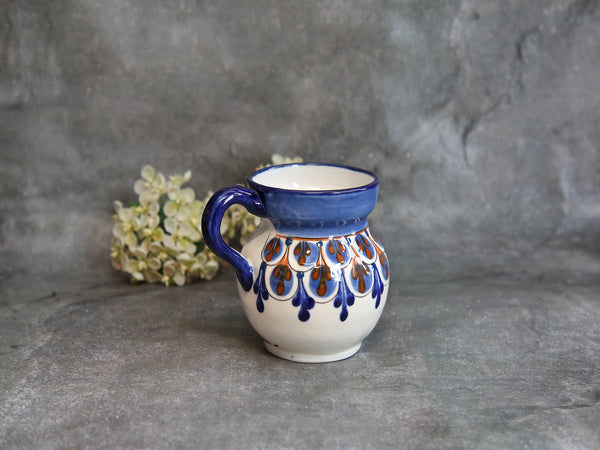 Handpainted  mug Blue w/Brown,Green