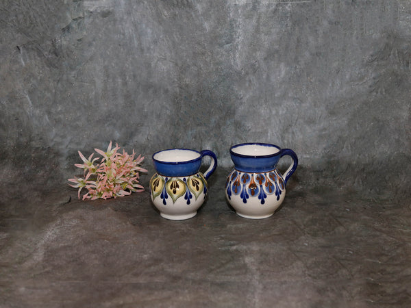 Handpainted  mug Blue w/Brown,Green