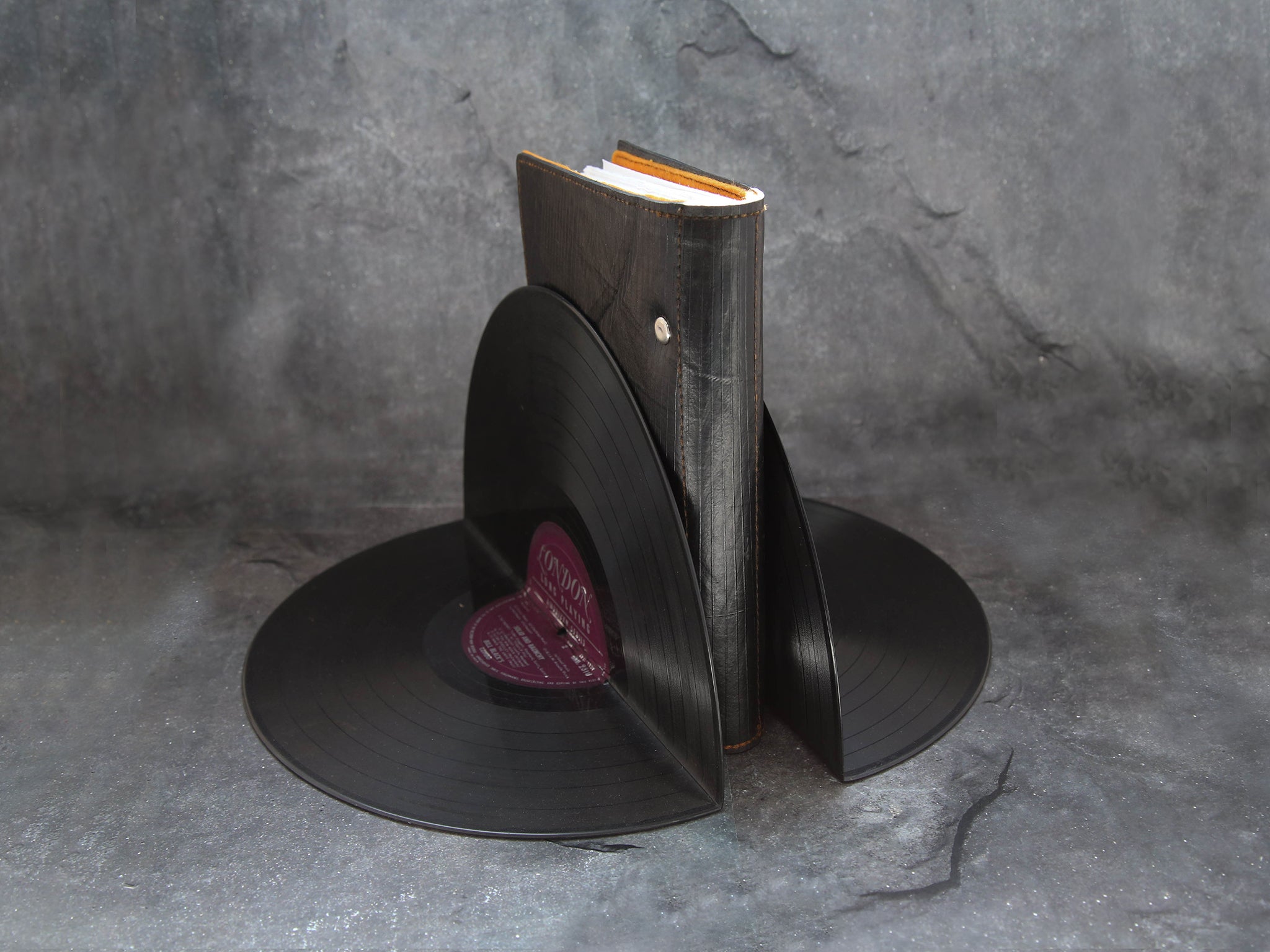 Upcycled Vinyl Record Book Ends