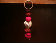 Felt & Silk Key Chain-Pink
