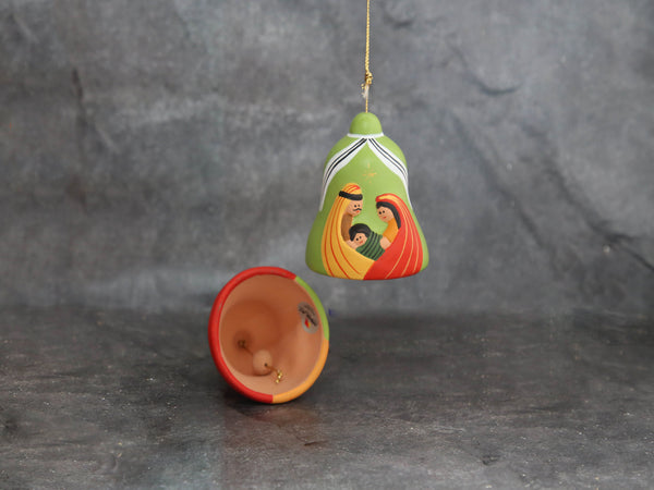 Nativity bell Clay Red&Green
