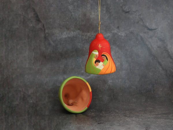 Nativity bell Clay Red&Green