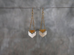 EarringsChevron Silver&Brass