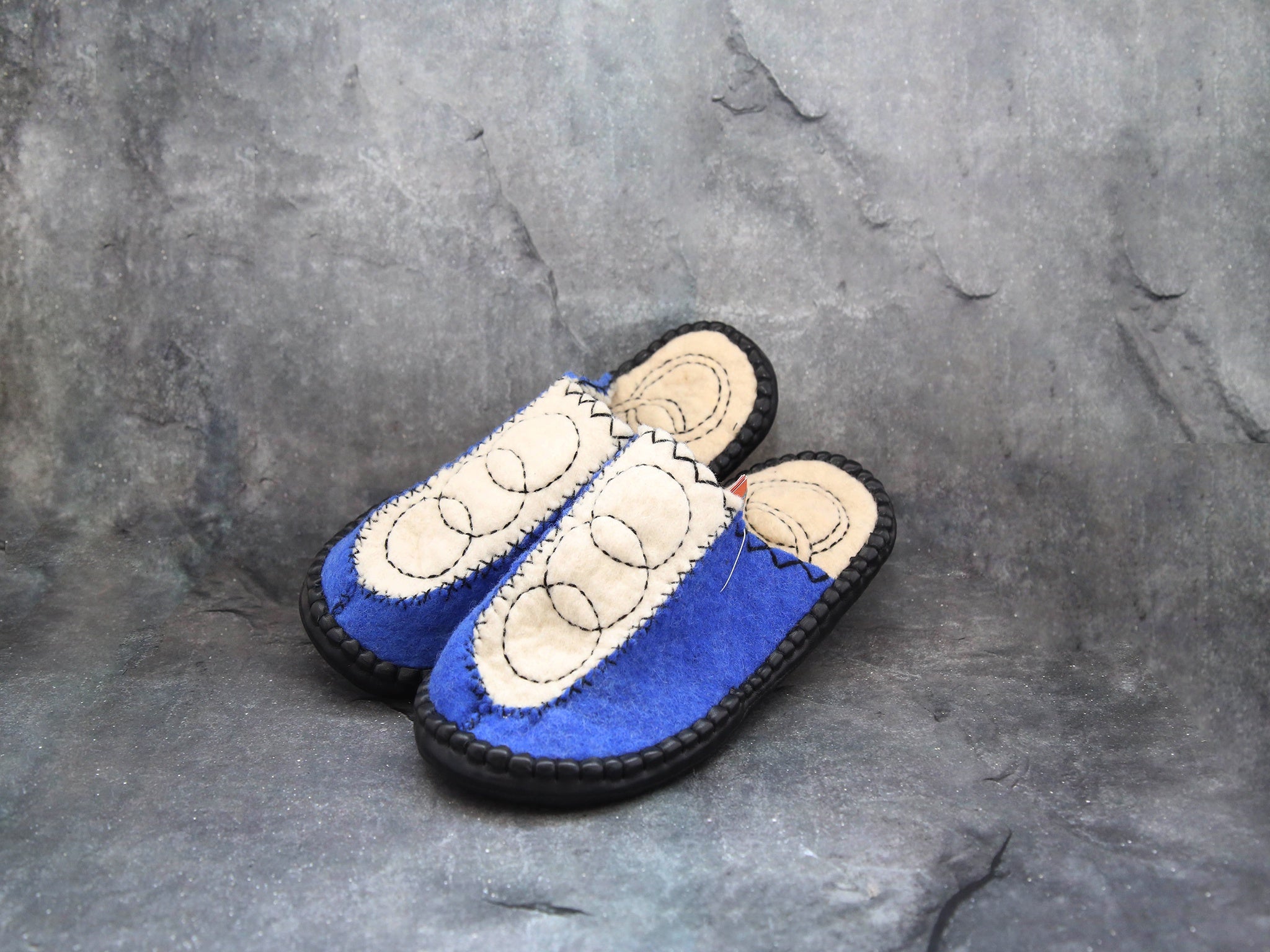 Panel Slipper-Royal Blue (size 40)