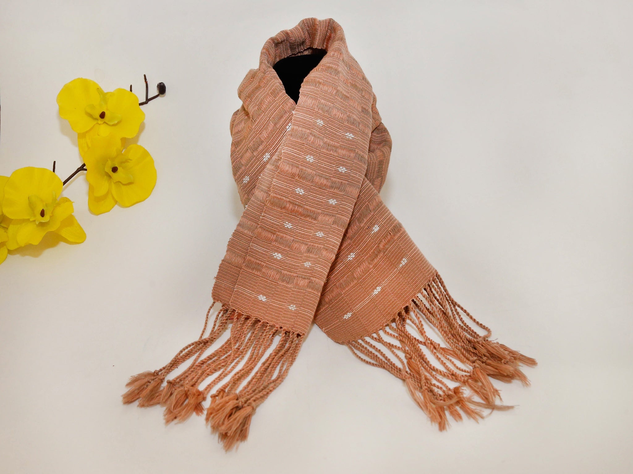 Scarf Brown /pink stripe  Ark